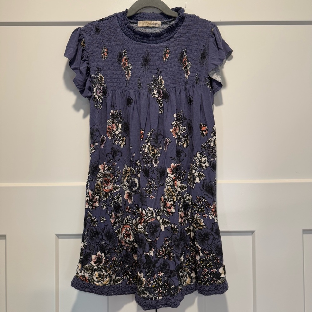 Rewind Floral Purple Kids Dress Size Large